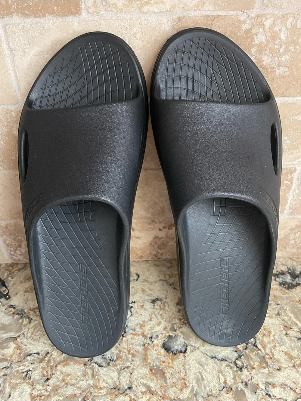 Skechers Black Foamies Slip-On Slide Sandals for Men